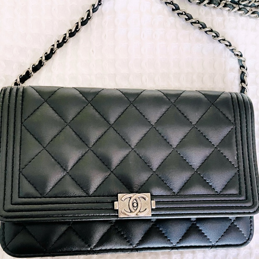 Authentic Chanel Boy Wallet on Chain